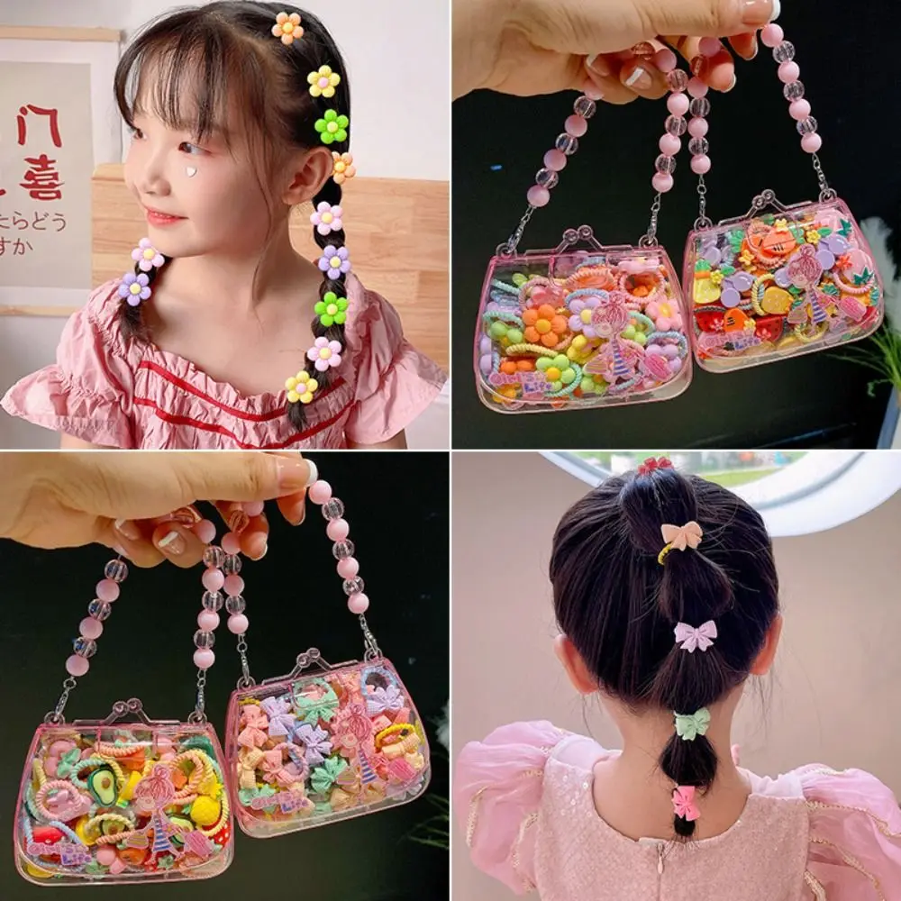 

Cute Cartoon Hair Ropes Sweet High Elastic Bow Hair Ties with Handheld Box Not Hurt The Hair Hair Accessories for Kids