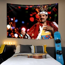 Classic Rock Singer Freddie Mercurys Tapestry Wall Hanging Home Decor Bedroom Living Room Wall Art Aesthetics Background Cloth