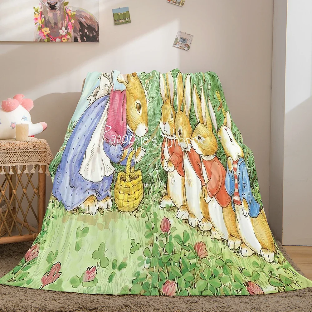 Soft Sherpa Blanket Peter The Rabbit Flannel Blanket for Bedding Room Sofa Soft Blanket Bedspread Home Decor Office Nap