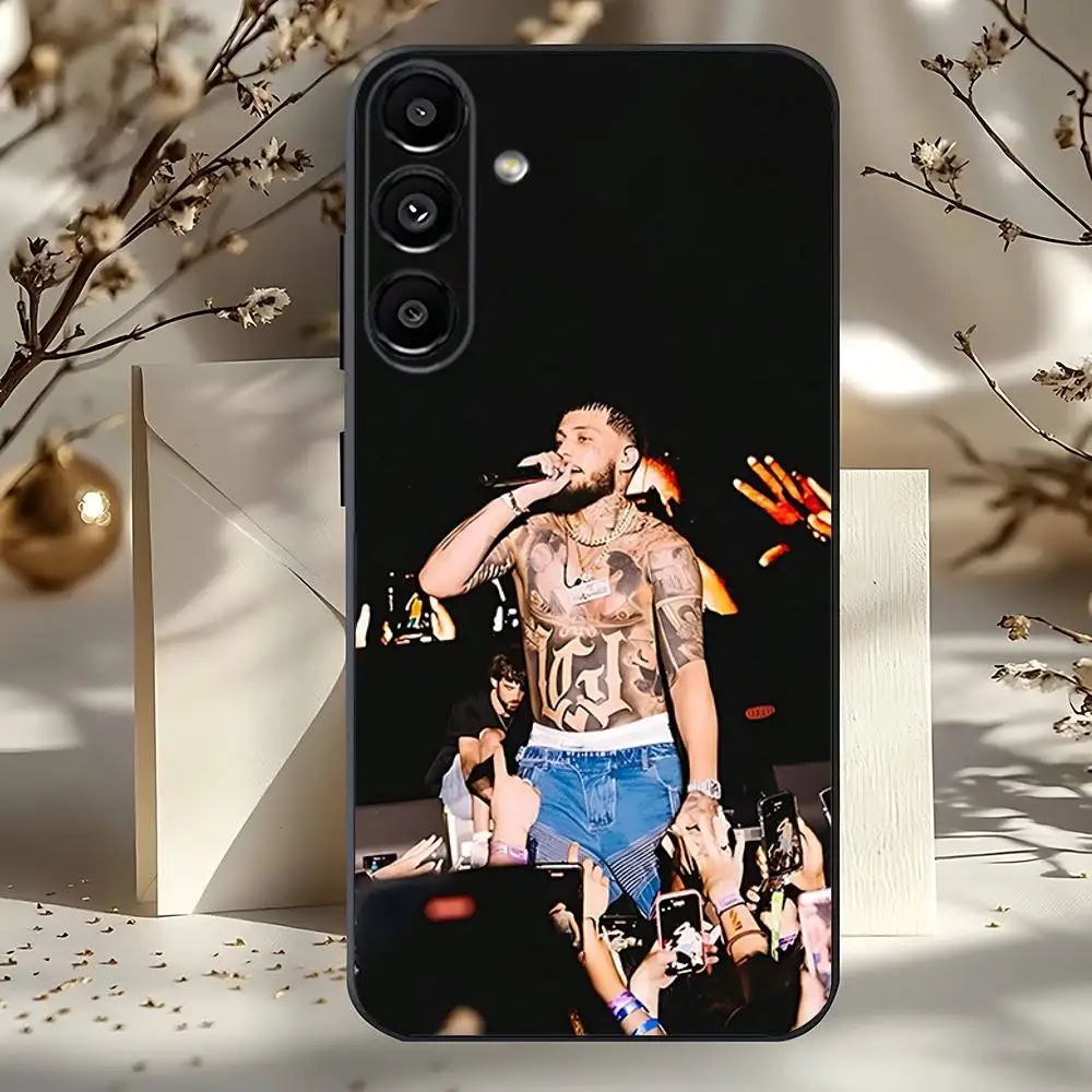 Funda de teléfono para Samsung Galaxy A73,31,32,72,41,53,52,71,22,5G,Note,J7,8,9 SINGER Jc Reyes Tour, funda negra suave