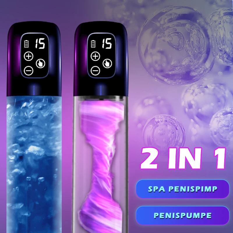 IPX7 Electric Penis Pump with 5 Suction Penis Massager Stimulator Enlargement Enhancer Male Masturbator Sex Toys for Men 18+