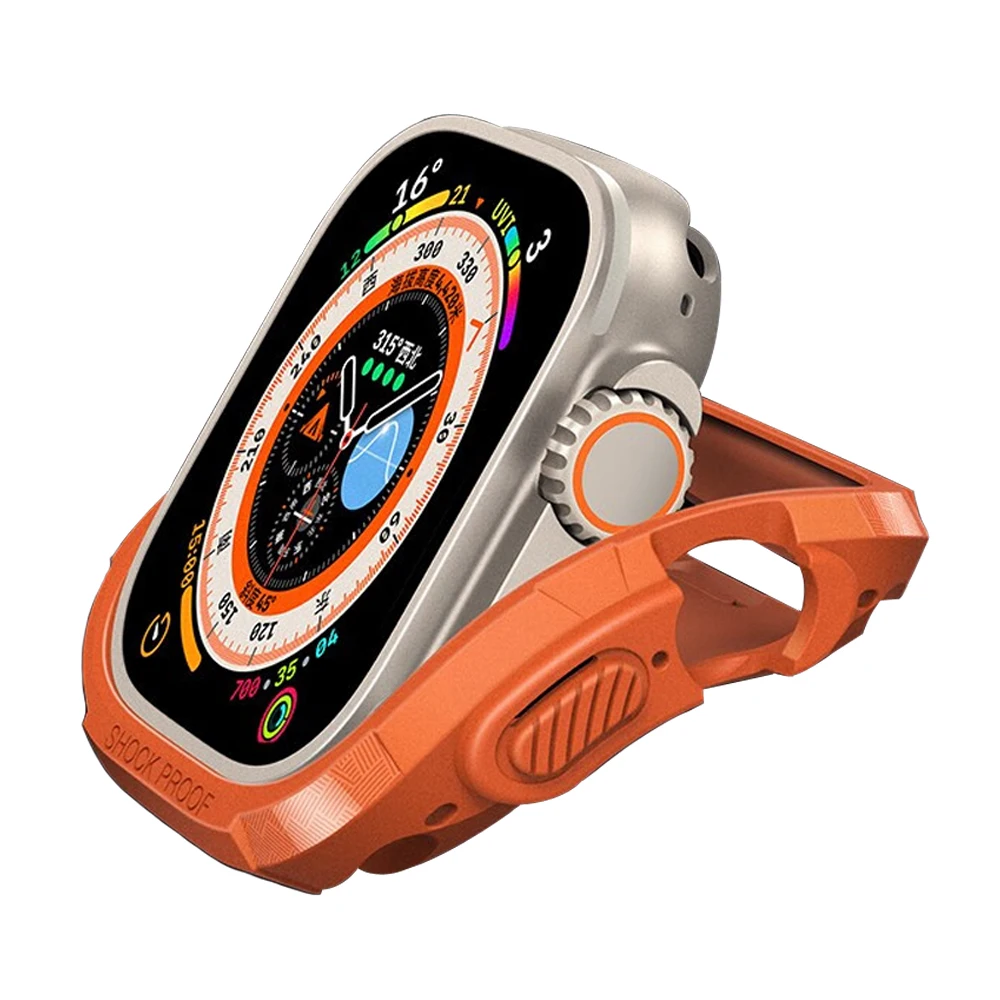 Capa Protetora à Prova de Choque para Apple Watch, Ultra 8, 7, 6, 5, 4, 3, TPU, Armadura Robusta, Protetor Shell, iWatch 49, 45, 41, 44, 40 mm