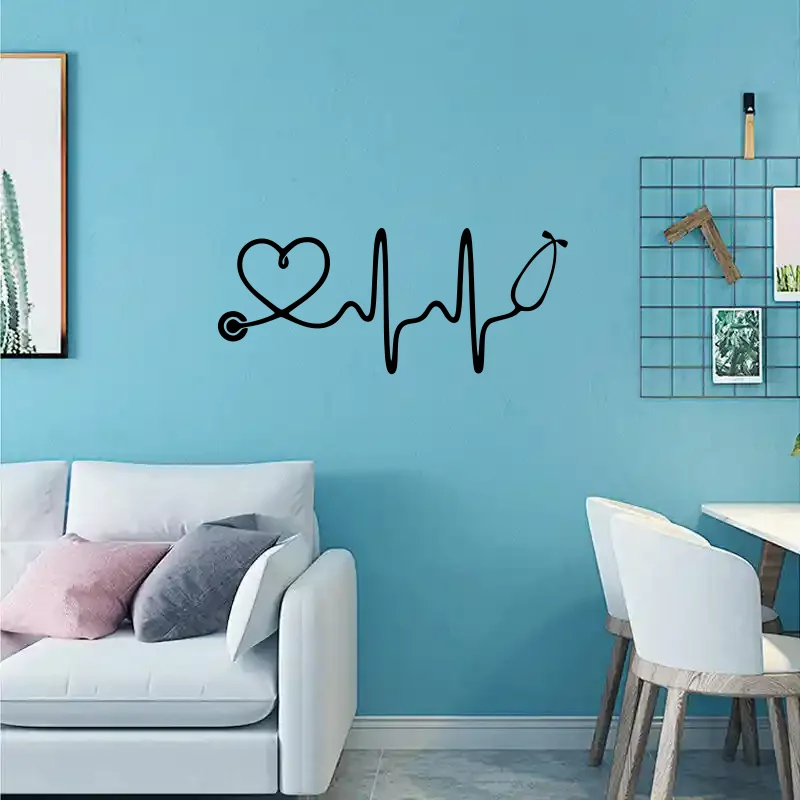 

Wall Sticker Nurse Stethoscope Heartbeat Vinyl Sticker Window Body Decoration Waterproof Decals Vinyl Art # 512
