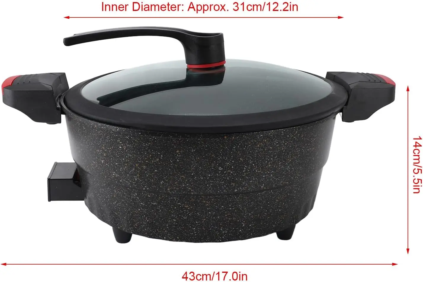 Pot, 1500W Hot Pot Electric Cooker with Steam Plate Nonstick Frying Skillet Steam Pot 5 Type Temp Control Multifunction Cooker f