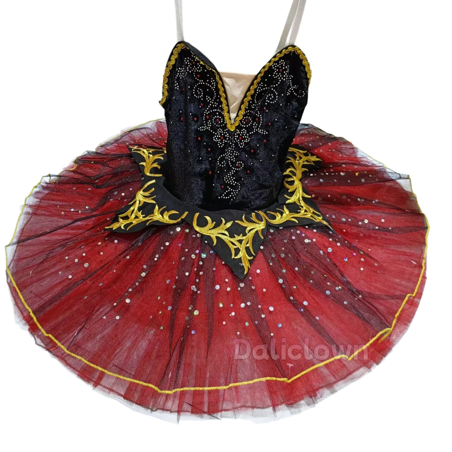 Erwachsene Frauen Schwarz Rot Professionelle Tutu La Esmeralda Ballett Tutu Platter Pfannkuchen Tutu Kleid Mädchen Kinder Ballerina Party Kostüm – Detail 4