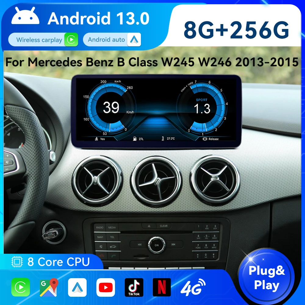 Android Auto Radio Car Central Multimedia Player Carplay For Mercedes Benz B Class W245 W246 4G Wifi GPS Intelligent Screen DSP