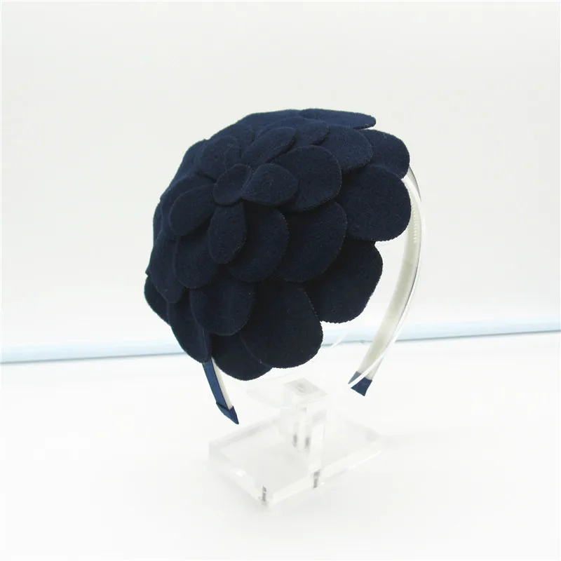 new fashion wool velvet flower hairband children fashion hair accessories with plastic band