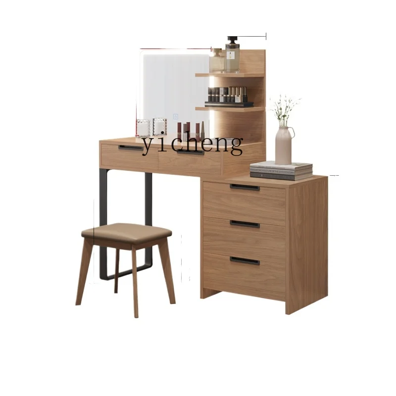 Tqh Dresser Bedroom Makeup Table Simple Modern Dresser Retractable Storage Cabinet Integrated