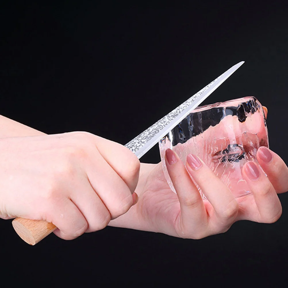 

Конический ледоруб с высокой деревянной ручкой, эргономичный дизайн для домашнего бара, отеля, кафе, инструмент для разрушения льда