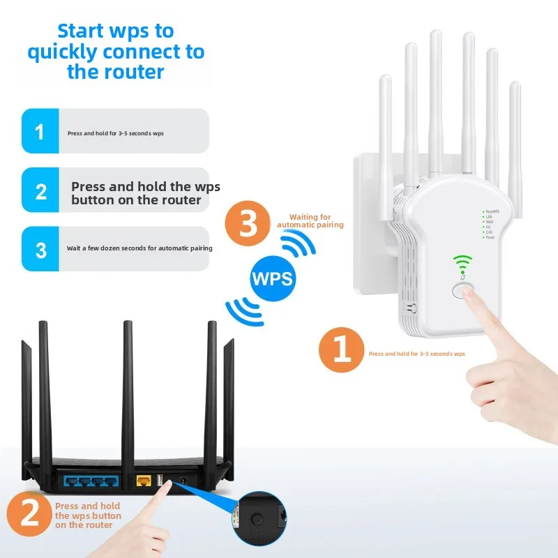 For Repeater Wireless wifi Signal Amplifier Dual Band 2.4G 5G expander Gigabit Booster Router