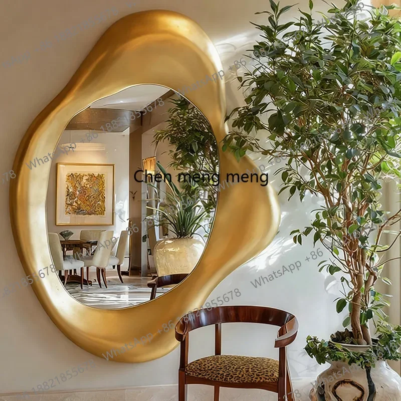 a17 French fireplace mirror, Nordic entrance decorative mirror creative special-shaped home makeup mirror art