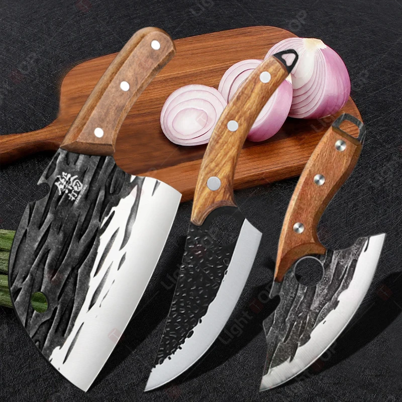 WXCOO Professional Chef Knives Stainless Steel Forged Kitchen Boning Knife Meat Cleaver Machete Fruit Peeler Cooking BBQ Chopper