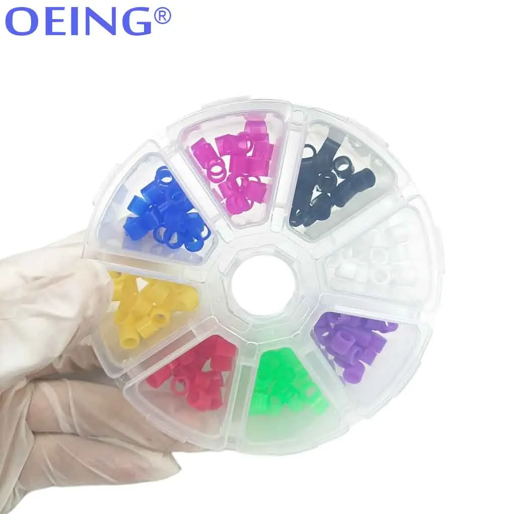 OEING 160 Pcs/box Dental Instrument Code Ring Autoclavable Disinfection Coloring Silicone Identification Circle Distinction Tool