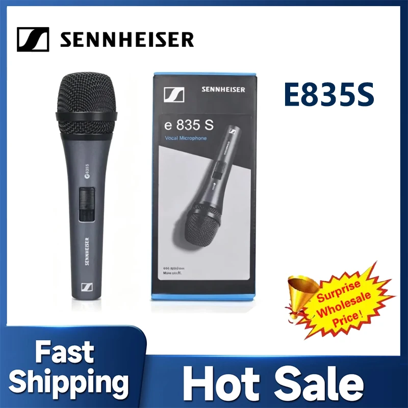 Sennheiser E835S Cardioid Dynamic Vocal Microphone Wired XLR Handheld Mic for Stage Singing KTV Live Stream Recording