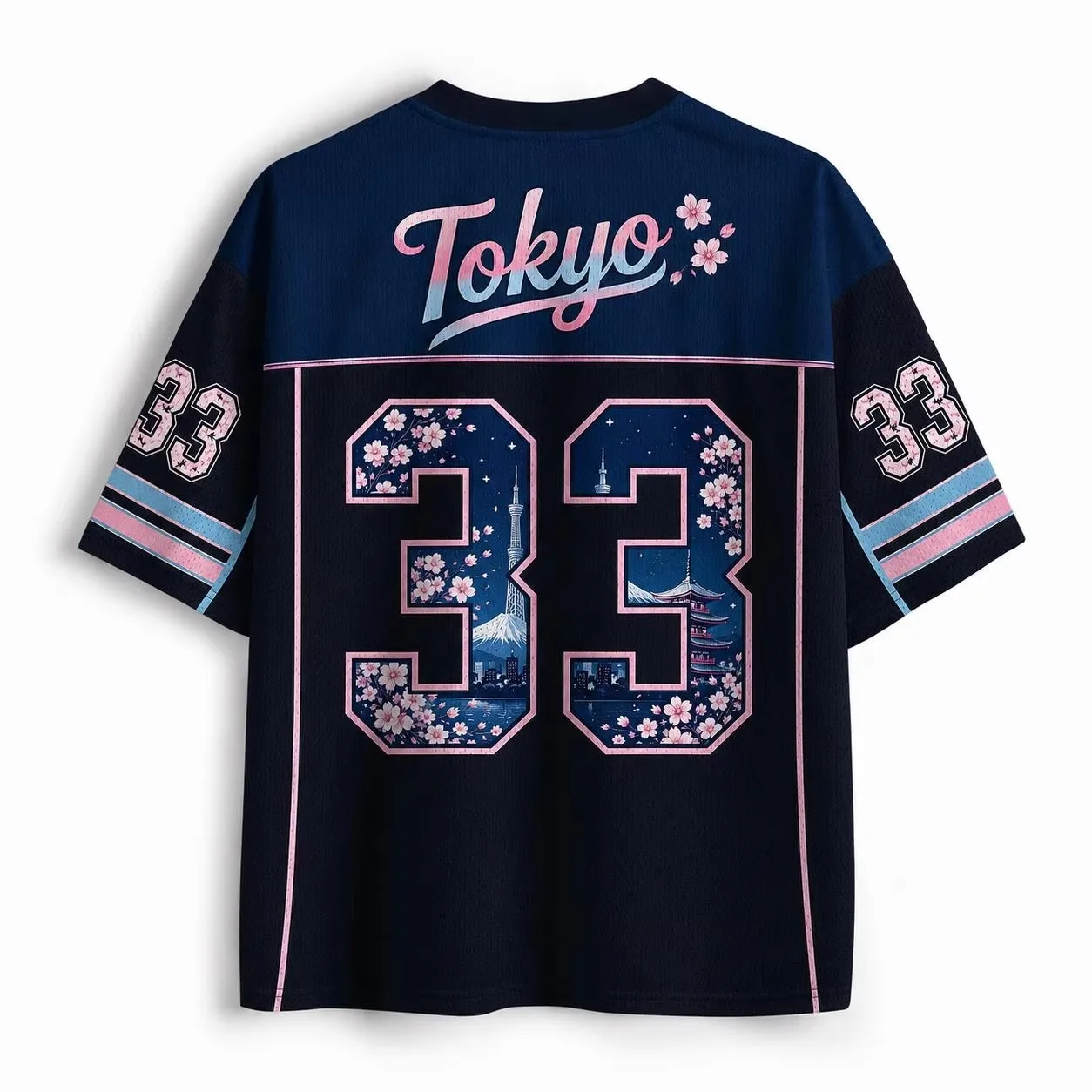 Cherry Blossoms in Kyoto Japan3D print sport Quick-dry Breatha men V-neck T-shirt outdoor casual wear large size parent-child