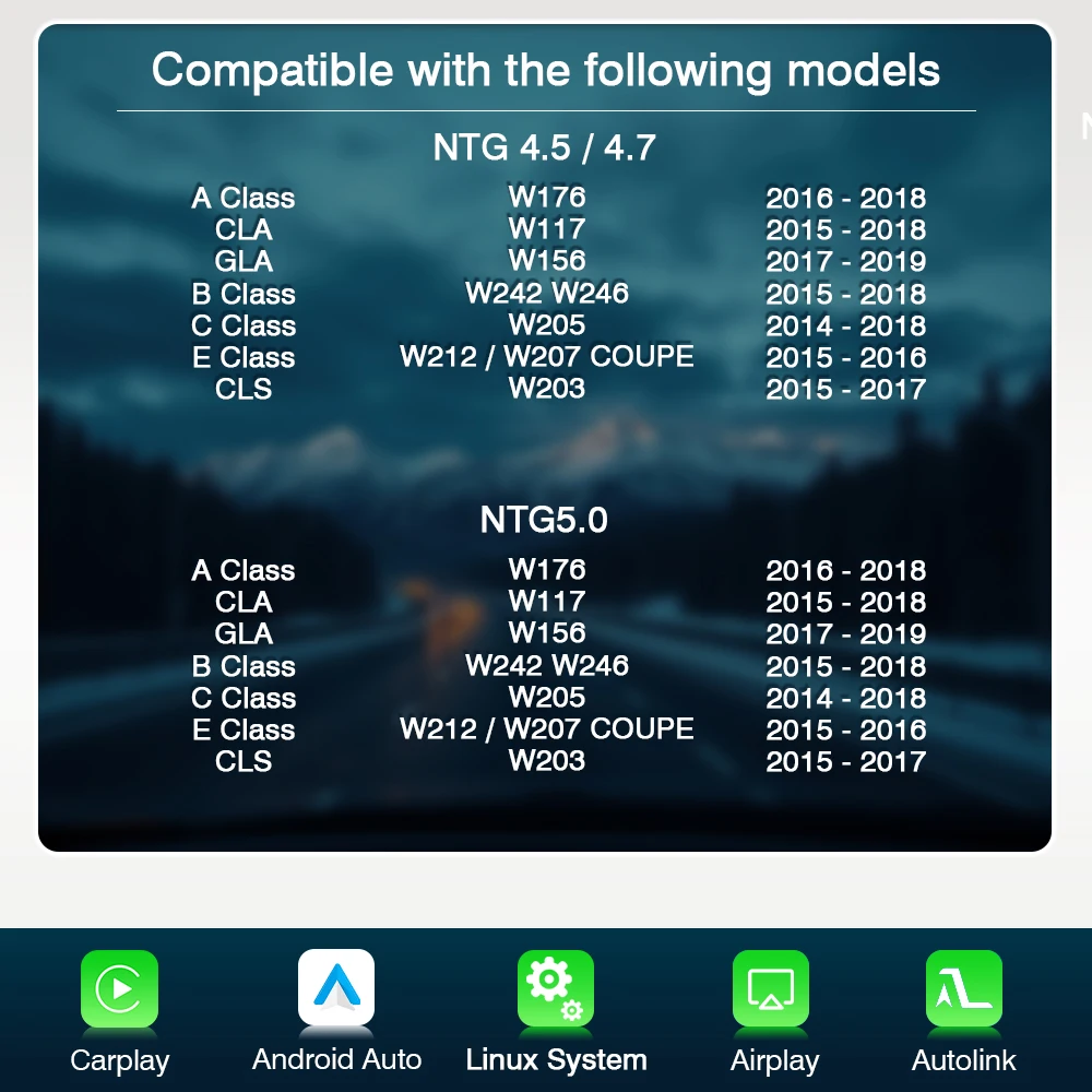 Picture 3: AUTOTOP Wireless CarPlay Android Auto Module for Mercedes Benz NTG 4.5 5.0 NTG4.5 With Bluetooth AUX Mirror Link AirPlay Decoder