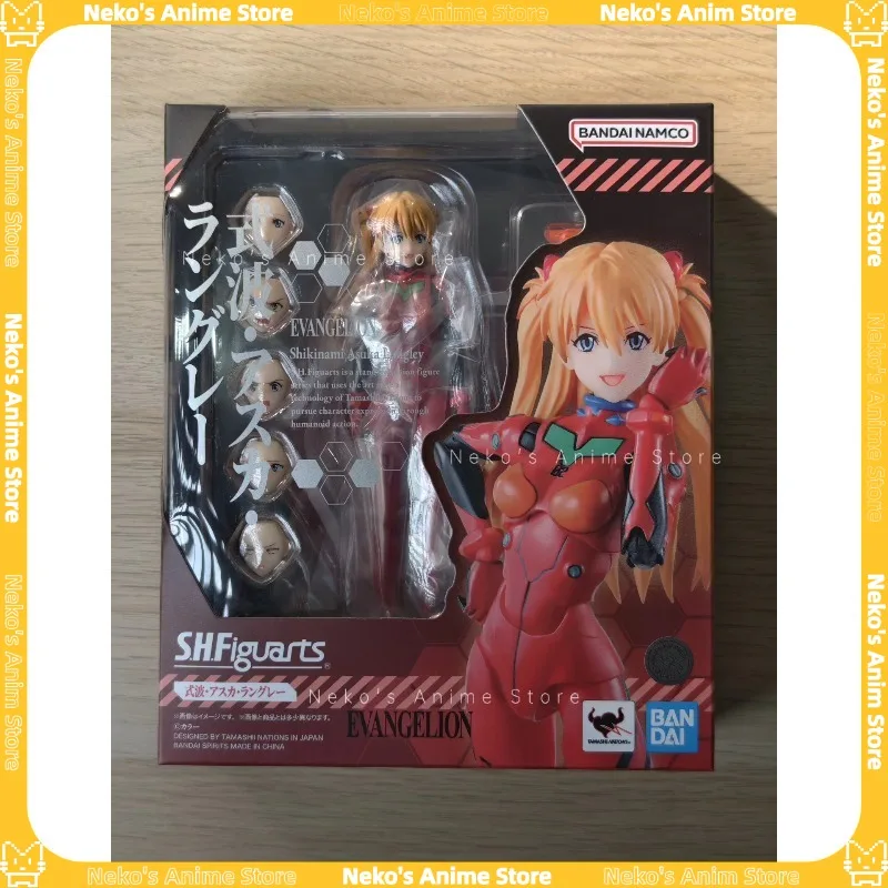 【Auf Lager】BANDAI S.H.Figuarts Shikinami Asuka Langley Actionfigur Anime Modell Trendy Toys Desktop Doll Collectibles Geschenk