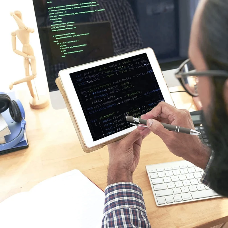 16 ชิ้นปากกาลูกลื่นพร้อมปลายสไตลัส,ยาง Soft Contact ปากกาลูกลื่นหมึกสีดําปากกาโลหะสําหรับแท็บเล็ต