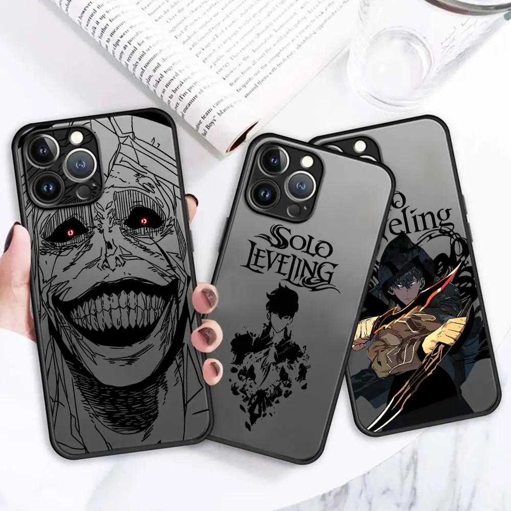 Anime S-Solo Levelings Phone Case For iPhone 16 15 14 13 12 11 Pro Max X XR XSMax 7 8 Plus Matte Transparent Back Cover