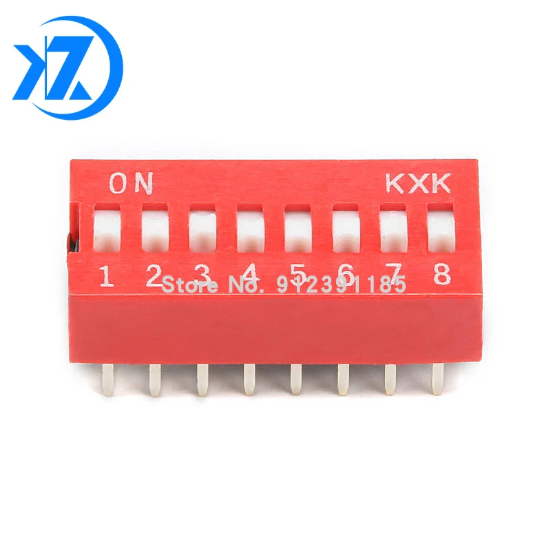 10pcs Slide Type Switch Module 1 2 3 4 5 6 7 8 10 12 PIN Bit 2.54mm Position Way DIP Red Pitch Toggle Switch Red Dial Switch