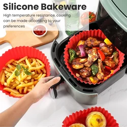 1pcs Silicone Red Food Grade Silicone round Air Fryer Tray High Temperature Silicone Baking Tray baking tray  bread pan