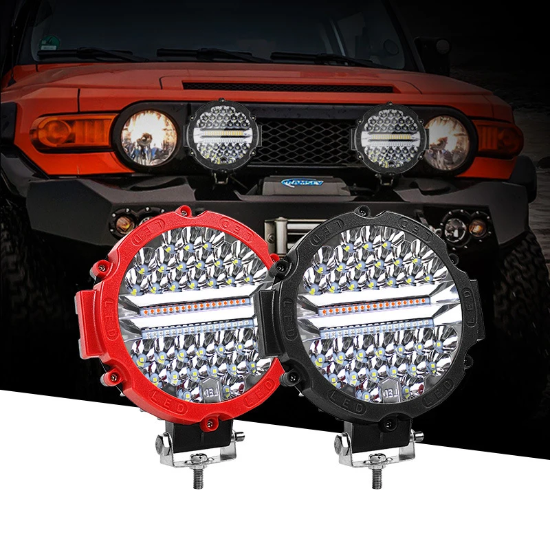 Car off-road LED work light 7 inches 65W modified flash light engineering vehicle front bumper light truck spotlight