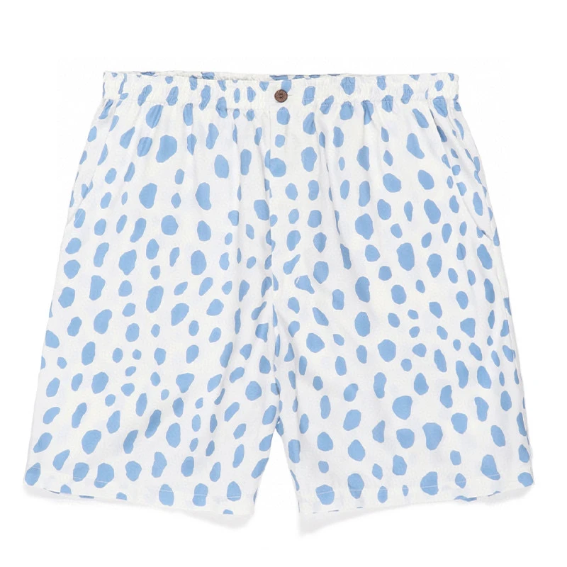 شورت صيفي فضفاض بتصميم عصري من WAO MARIA لموسم 24SS بنقشة الفهد وألوان متباينة