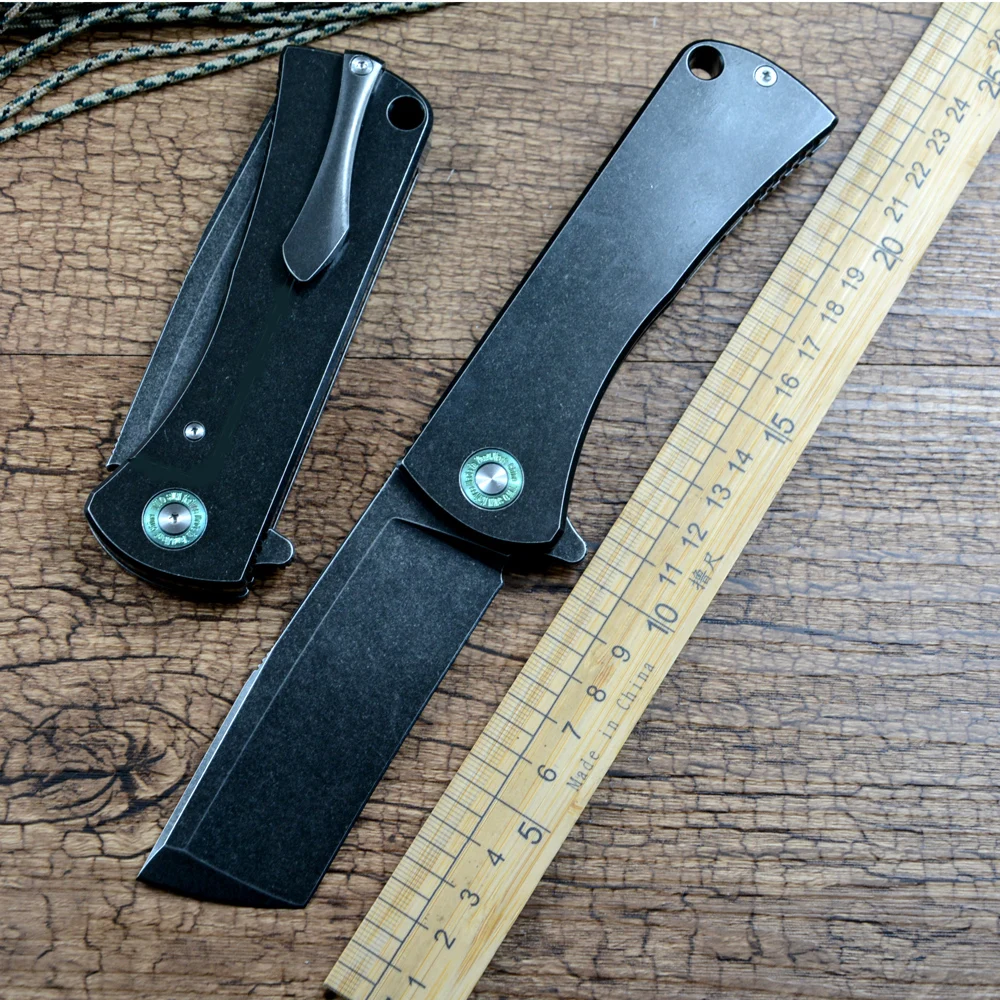 

TWOSUN TS390 Folding Knife D2 Stonewashed Blade TC4 Titanium Handle for EDC Outdoor Camping Hunting Pocket Knife