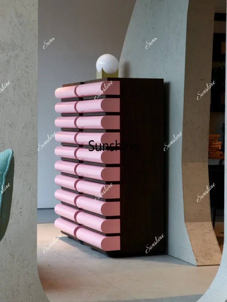 

Cream Wind Entry Entrance Entrance Storage Cabinet Modern Light Luxury High-end Locker