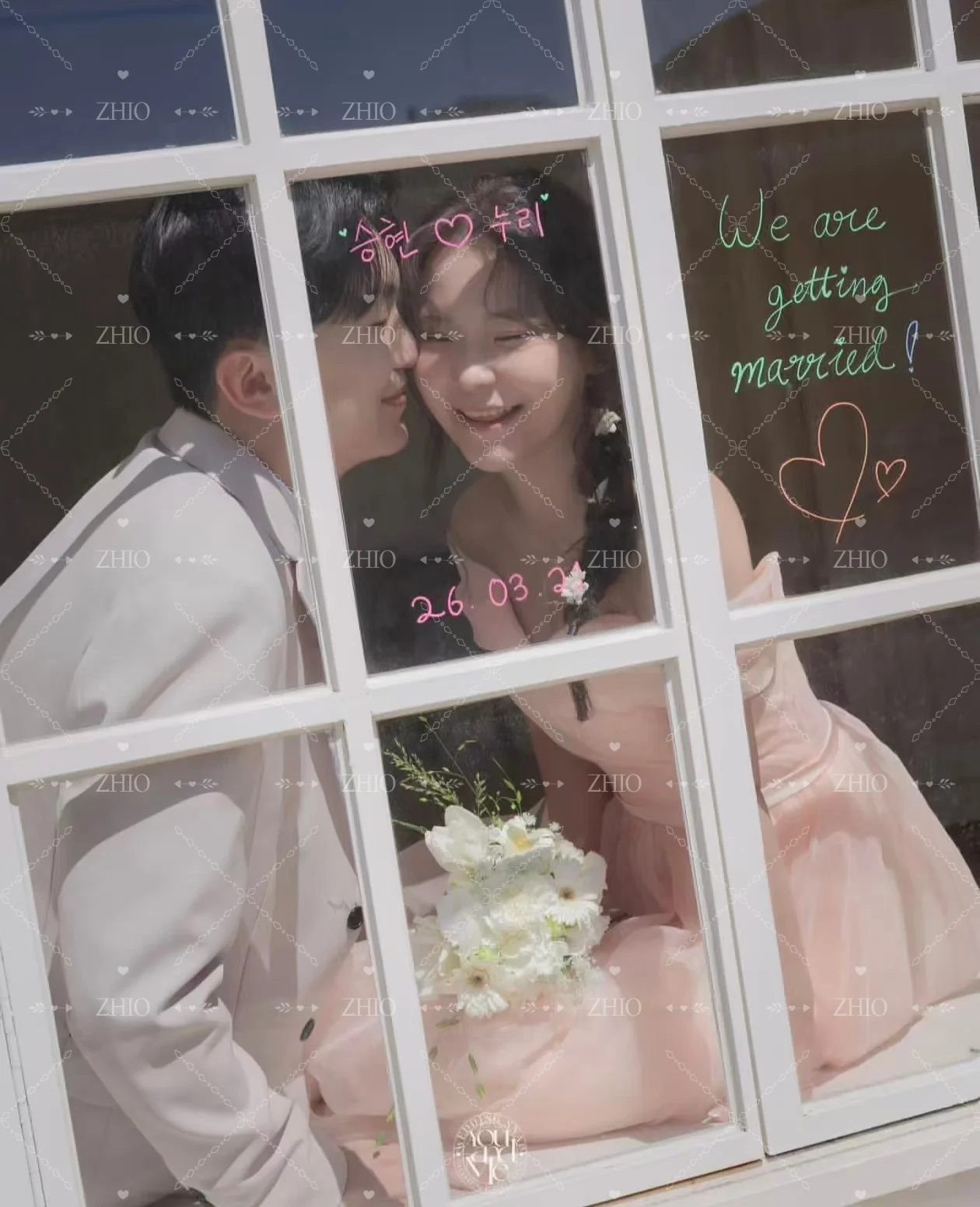 ZHIO Princess Blush Wedding Party Dress Off Shoulder Sweetheart Organza Korea Photo Shoot Bridal Gown Customized 웨딩드레스