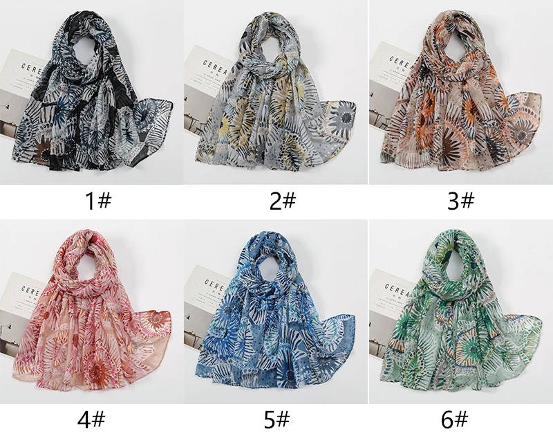 Autumn Fashion Printed Viscose Shawl Scarf For Women Lady Print Soft Voile Head Wraps Snood Muslim Hijab Sjaal Foulard Headscarf