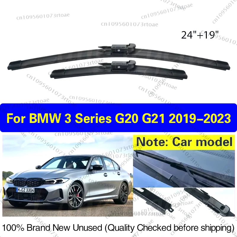 

For BMW 3 Series G20 G21 2019-2023 Wiper Front Wiper Blades Windshield Windscreen Window Car Rain Brushes 24"19" Car Accessories
