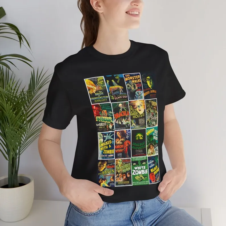 Vintage Horror Movies Tee - Classic Monsters