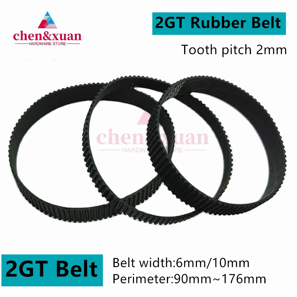 

GT2 2GT Width 6/10mm 2M Rubber Belt Synchronous Belt Circular Belt Circumference 90mm-176mm Suitable For 3D Printer Accessories