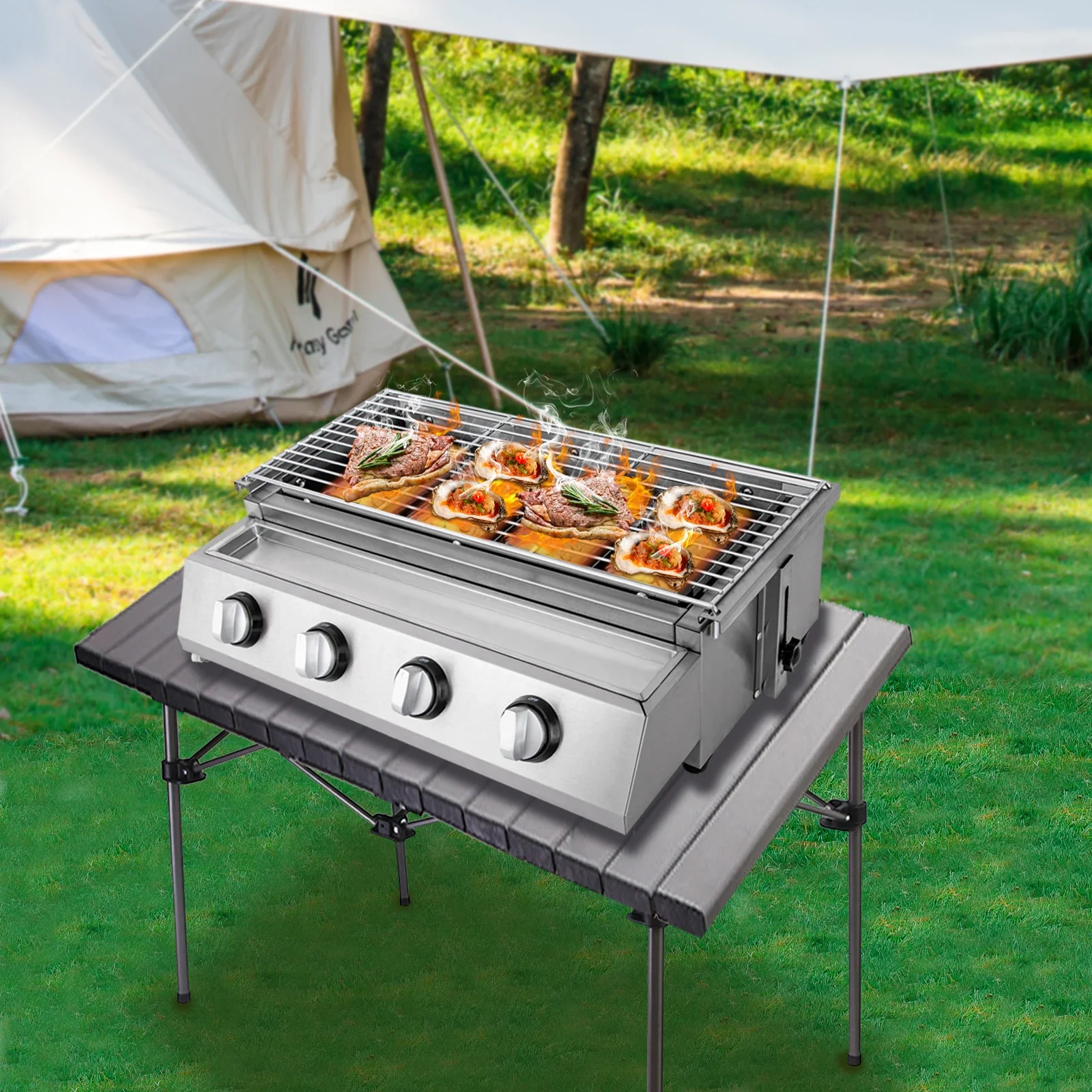 

Gas Grill BBQ Propane Gas Stove Grill Stainless Steel Patio Garden Barbecue Grill For Any Outdoor Space