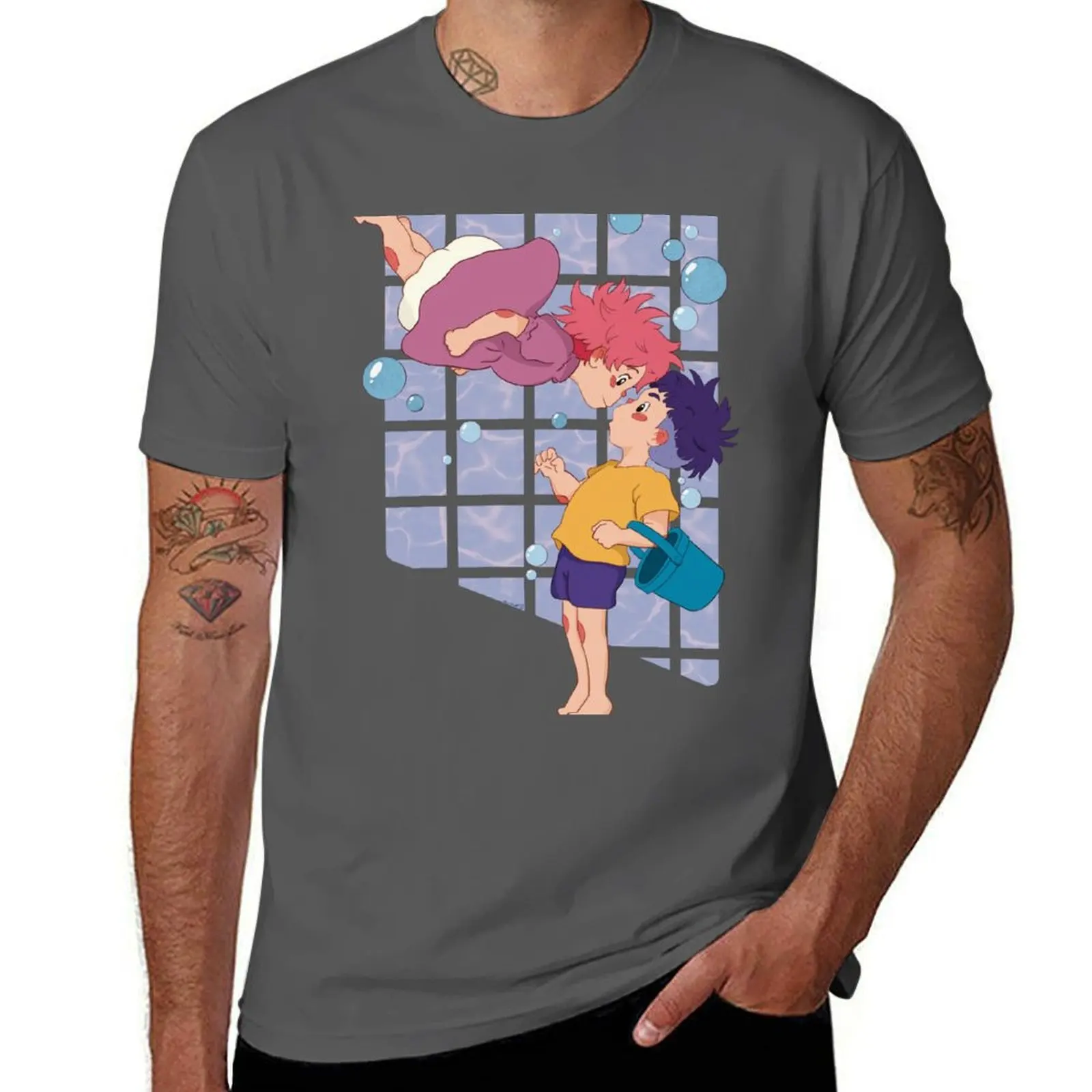 

Ponyo and Sasuke T-Shirt funny t shirts cotton t shirt man cotton man t shirts high quality luxury brand T-Shirt