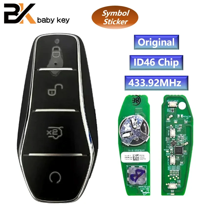 BB Key Original for BYD Qin PLUS DM-i Qin PLUS EV Yuan PLUS SON 433.92MHz ID46 Chip K2TF4 F4AT Smart Remote Car Key