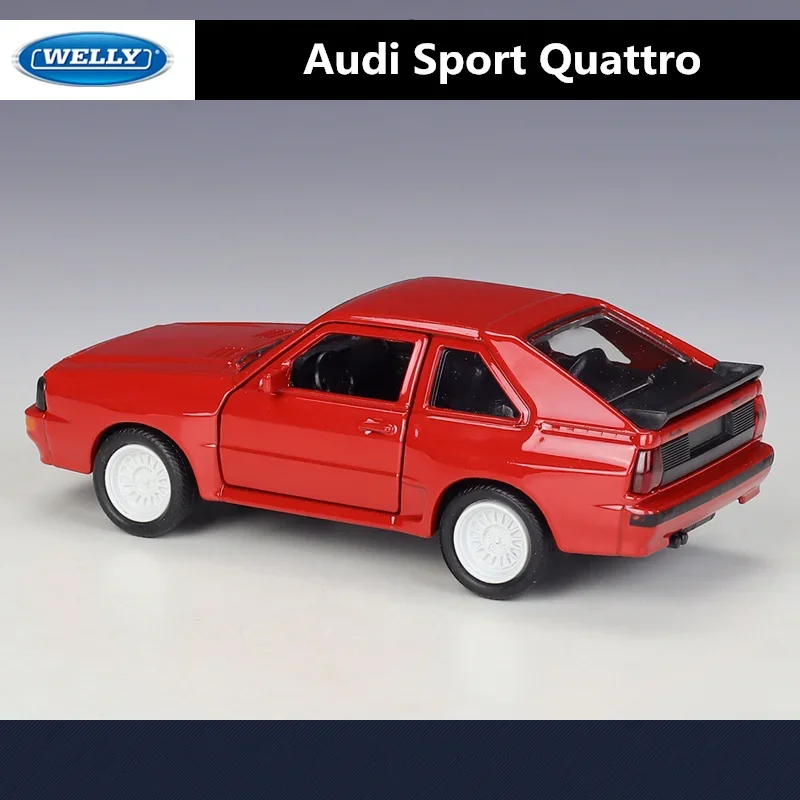 WELLY 1:36 Audi Sport Quattro Alloy Claccic Sports Car Model Diecasts Metal Toy Racing Car Vehicles Model Simulation Kids Gifts