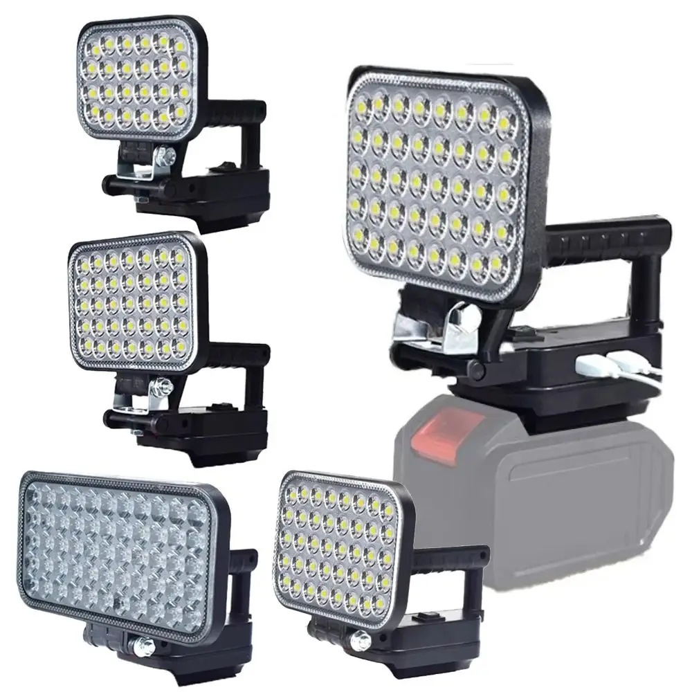 3/4/5/8in LED Work Light Adjustable High Brightness Lithium Battery Lamp Universal Outdoor Searchlight