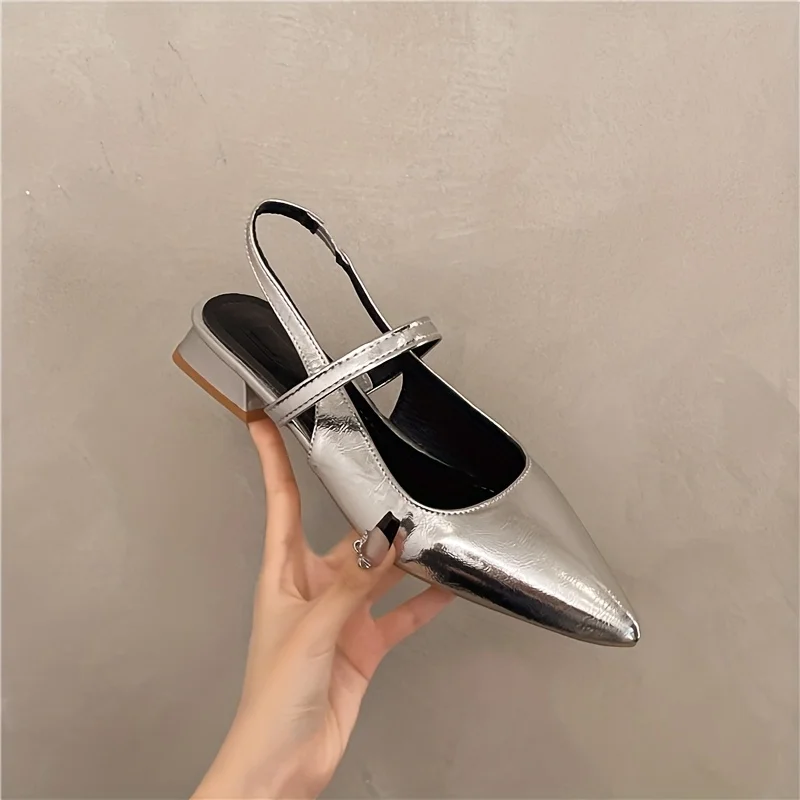 Summer New Fashion Outdoor Pointed Toe Versatile Low Heel Women's Single Shoes image 2