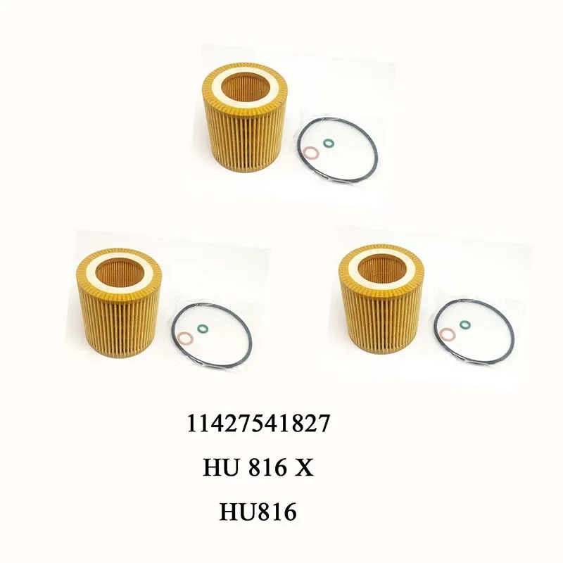 6/3/1Pc For BMW E60 E82 E88 E90 E92 E93 128i 335xi 5300i 535xi 528i 640i 740i X3 X5 X6 11427566327 Oil Filter 11427541827 HU816X