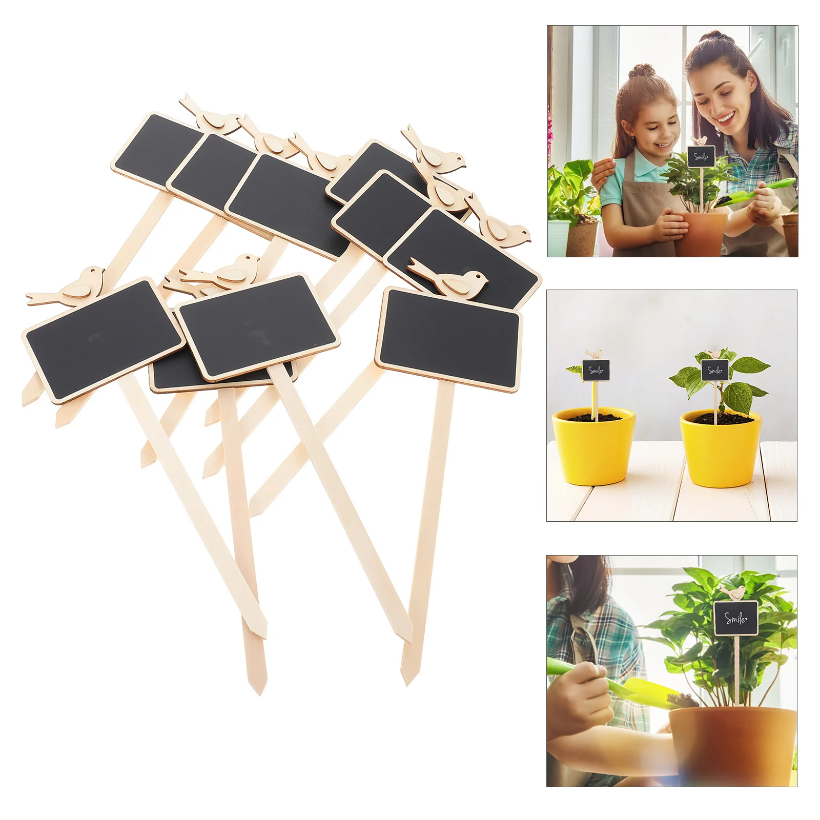 20 pcs Small Garden Blackboards Chalkboard Picks Mini Message Board For Plant Pot Signs Wedding Party Decoration