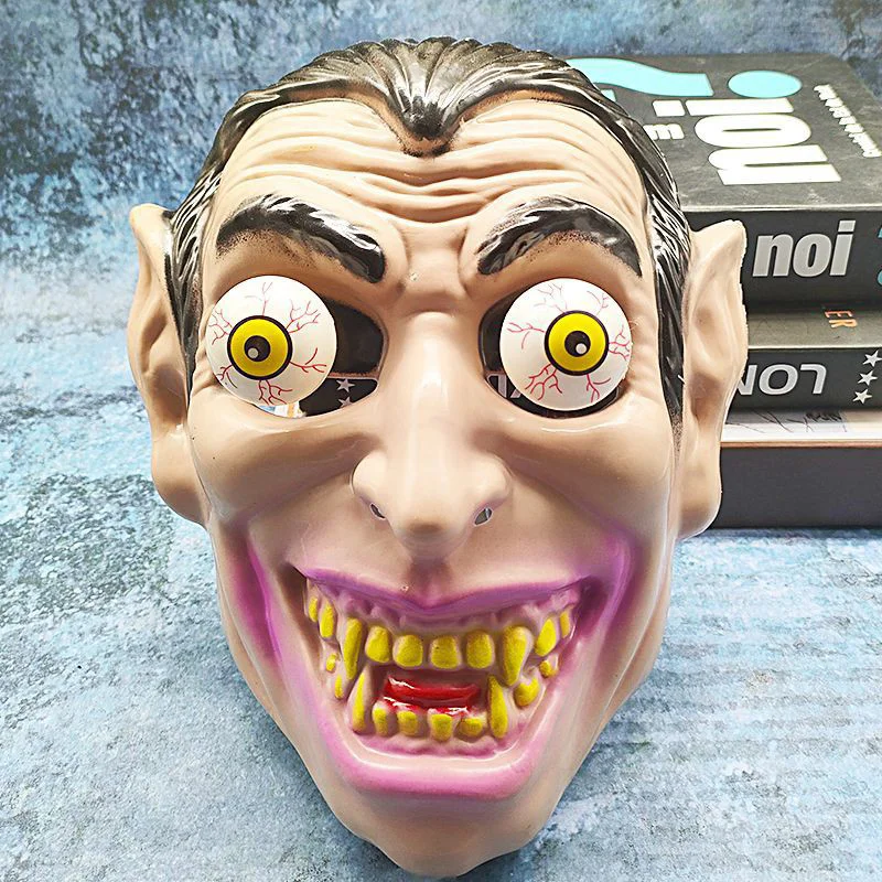 【SA】Halloween Horror Mask Spring-eyed Clown Vampire Skull Mask Script Kill Scary Scary Dress Up Props