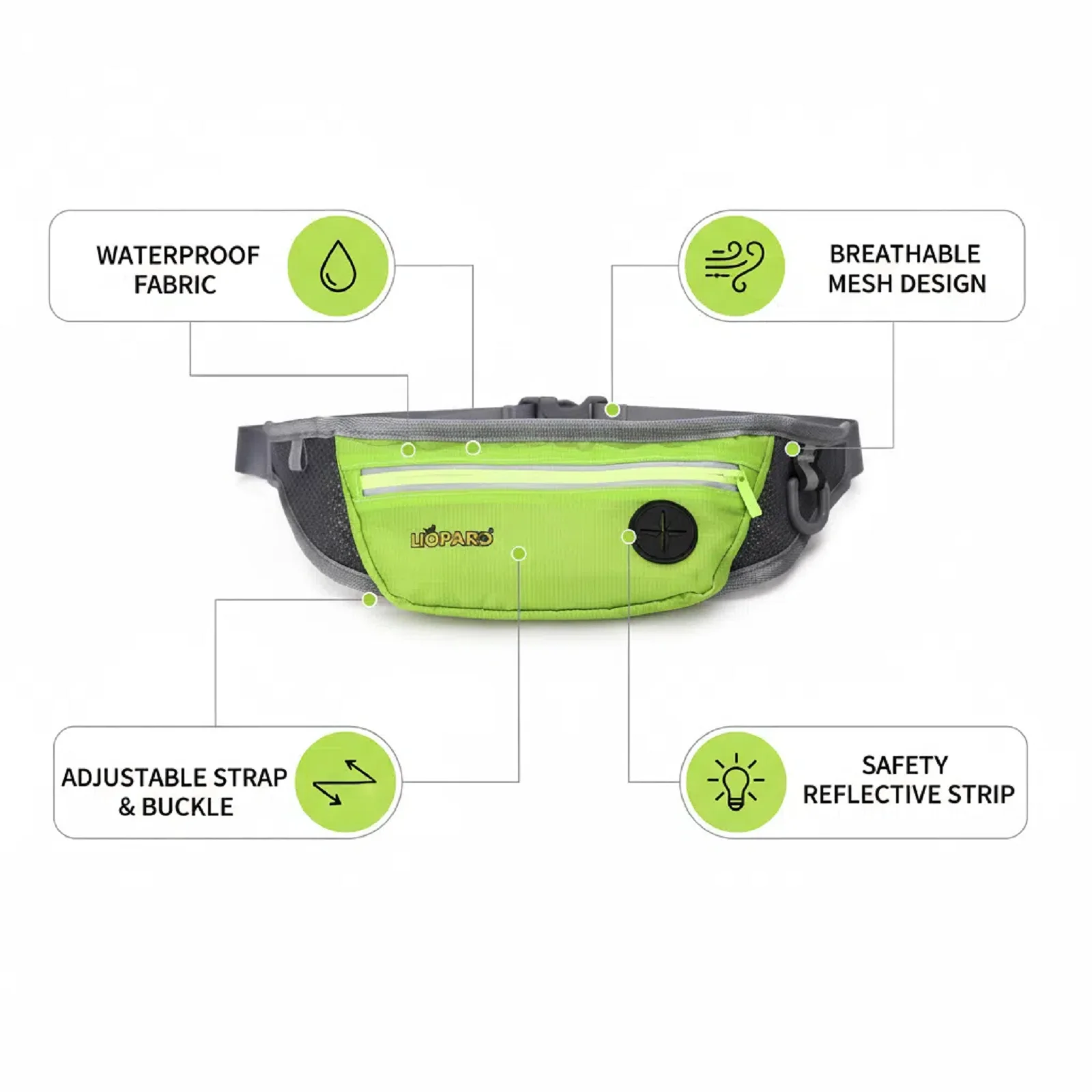 Прочная нейлоновая поясная сумка для дрессировки собак для бега, включая мешки для мусора для дрессировки домашних животных 11 см * 43 см