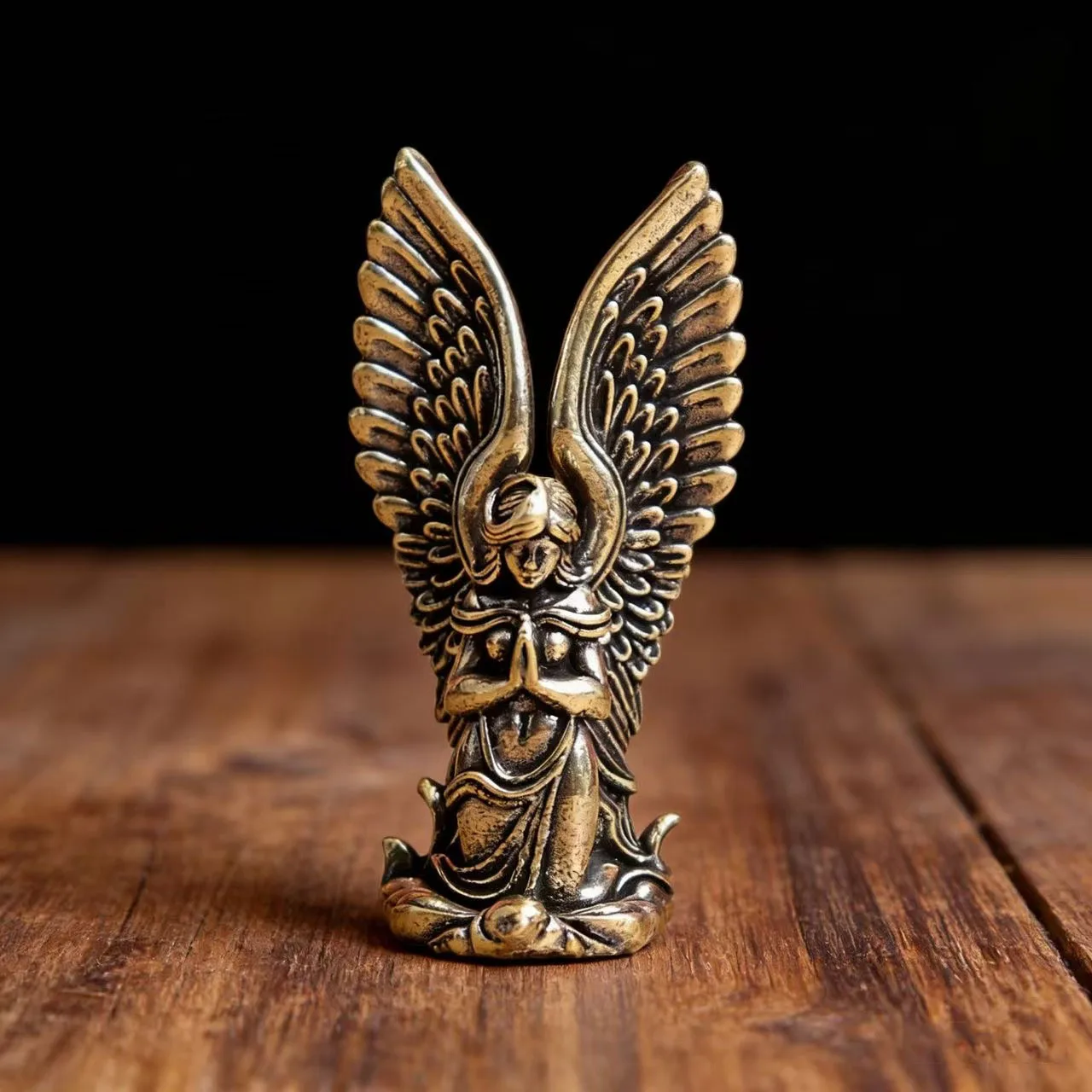 Brass Winged Angel Mini Statue, Home Decor, Tea Pet, Handcrafted Artwork, Figurine