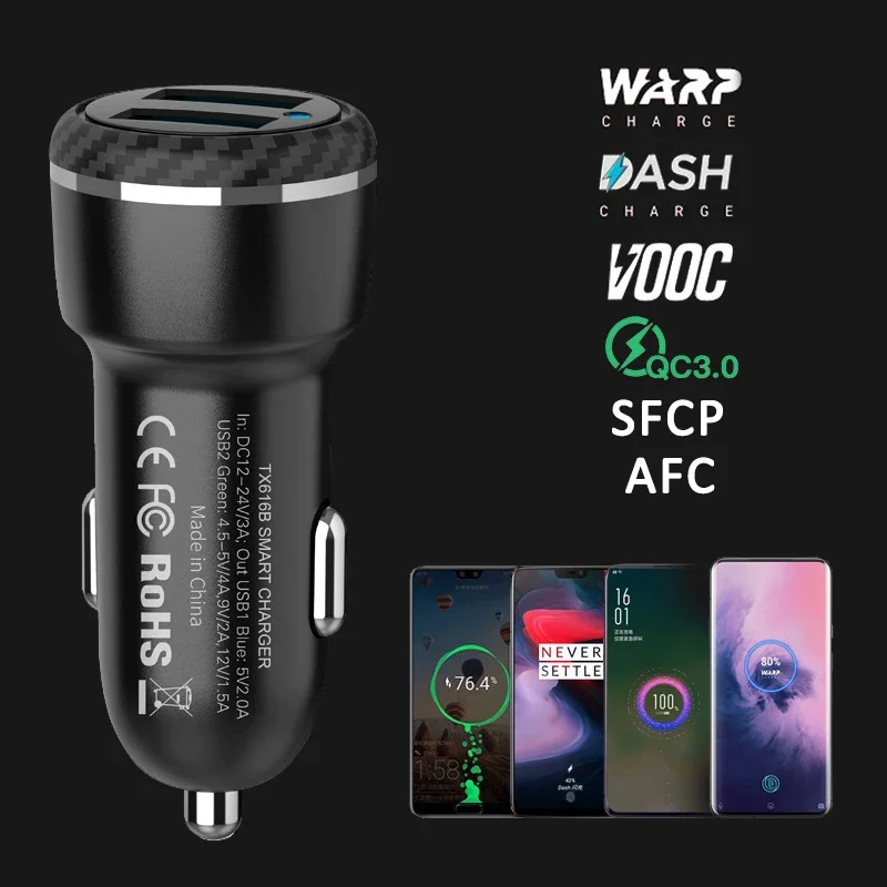 For OnePlus 8 Pro Warp Car Charger Type-C Cable For One Plus 8 7T 6T 5T 1+5 1+3T Dash QC3.0 2.0 SFCP AFC VOOC Fast Charger