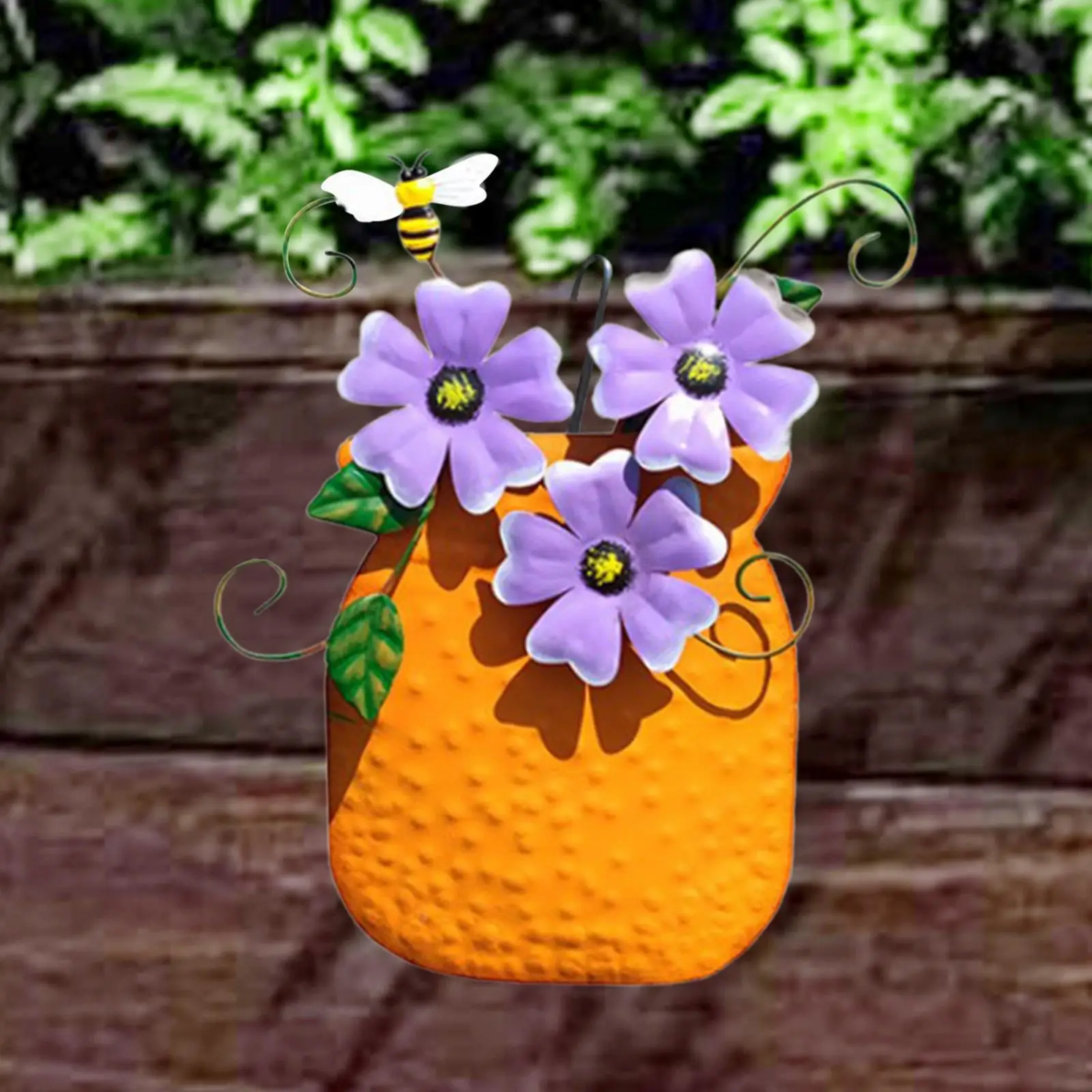 

Металлическая ваза для цветов, настенный декор, настенное художественное украшение для патио, гостиной, двора