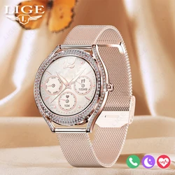 LIGE-Montre intelligente étanche Noble pour femme, bracelet de moniteur de santé sportif, appel Bluetooth, cadeau pour femme, mode