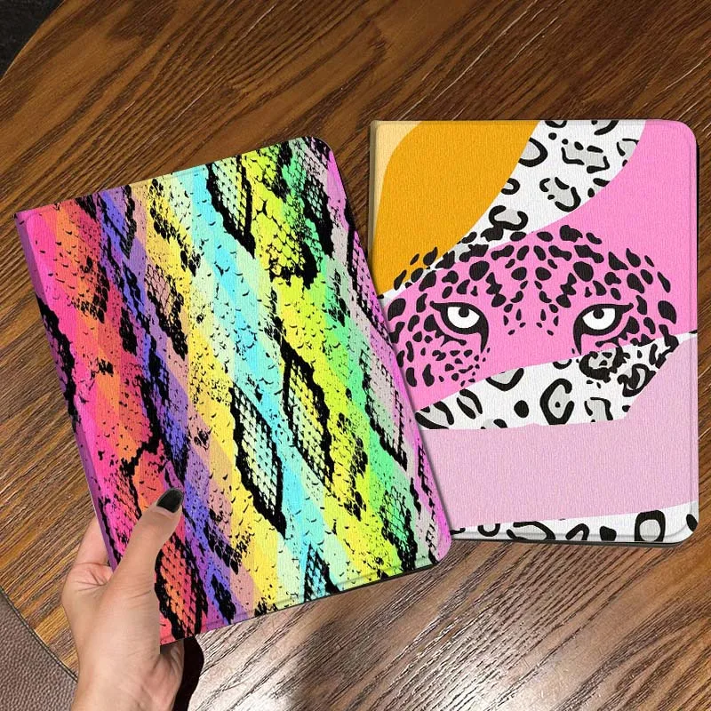 

Rainbow Snake Skin Pattern Gift Tablet Case For Apple iPad Air Pro mini 1 2 3 4 5 6 7 8 9 11 M2 M3 M5 M4 5th 6th 7th 10th 11th