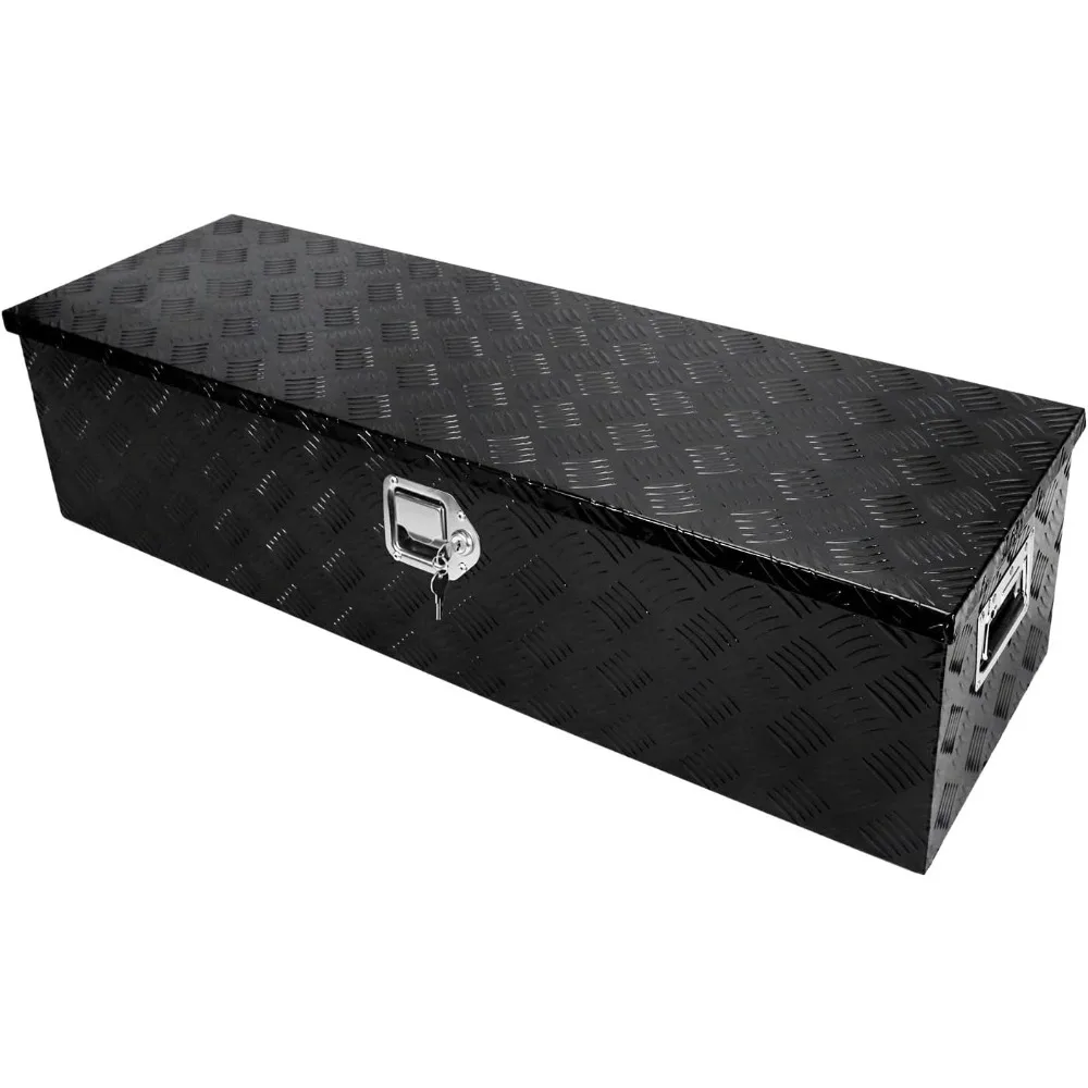 

39 Inch Heavy-Duty Aluminum Plated Toolbox for Truck Beds, RVs, and Trailers - Waterproof Square Storage Organizer